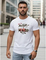 Pánské bílé tričko s retro potiskem FashionStreet NX5094R