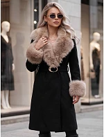 Płaszcz damski z odpinanym  czarny model 22404879 - FashionStreet