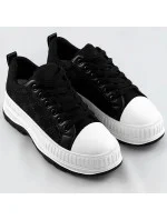 Černé tenisky trampky s vyšší podrážkou (S067) Černé tenisky trampky s vyšší podrážkou (S067)