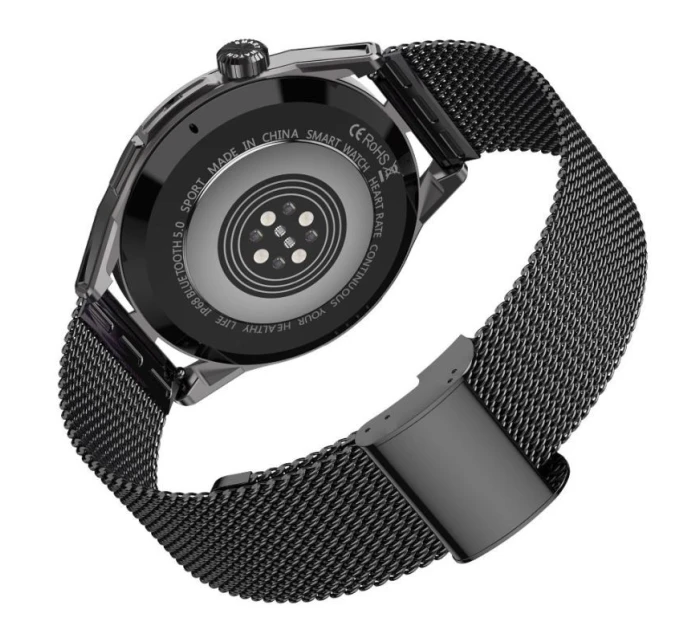 Chytré hodinky Rubicon RNCE88-2 Black- Černý silikonový řemínek + černý náramek Chytré hodinky Rubicon RNCE88-2 Black- Černý silikonový řemínek + černý náramek