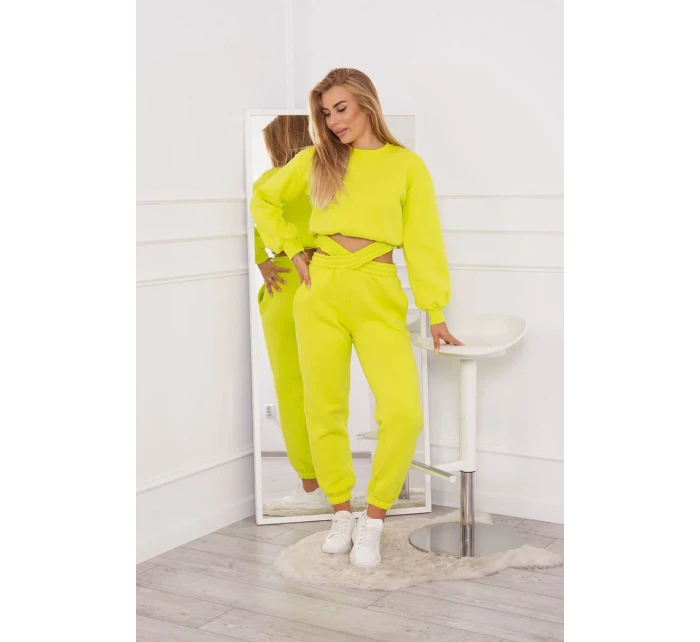 Zateplená souprava s krátkou mikinou pistácie Zateplená souprava s krátkou mikinou pistácie