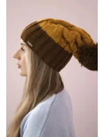 Fleecová čepice Paris K212 hořčicová+hnědá Fleecová čepice Paris K212 hořčicová+hnědá