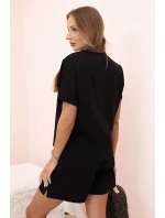Dámský punto set s krátkými rukávy a šortkami černý Dámský punto set s krátkými rukávy a šortkami černý