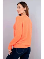 Dámský svetr z baby alpaky s dlouhým rukávem pomerančový