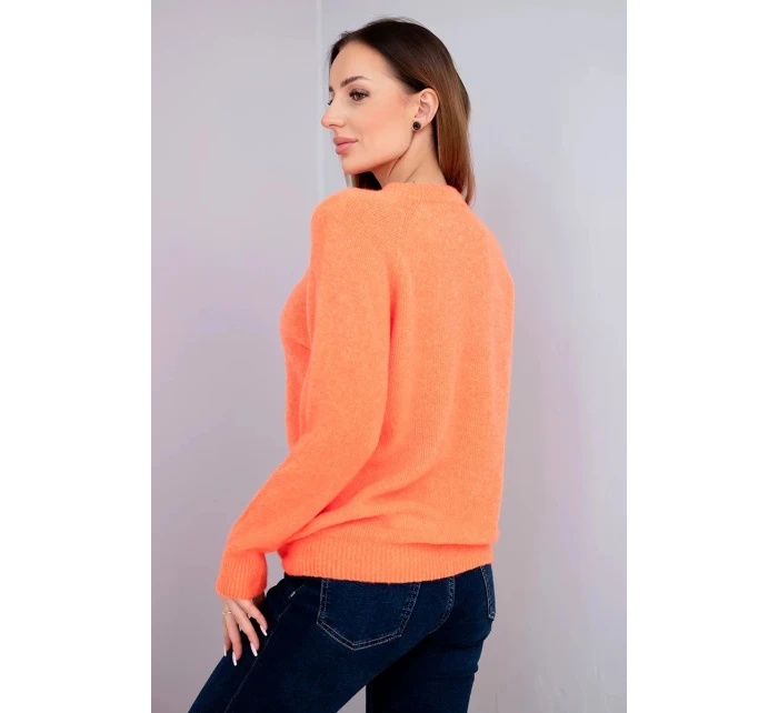 Dámský svetr z baby alpaky s dlouhým rukávem pomerančový
