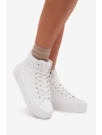 Zateplené dámské tenisky na platformě Big Star model 21705849 Bílé - Big Star Shoes Zateplené dámské tenisky na platformě Big Star model 21705849 Bílé - Big Star Shoes