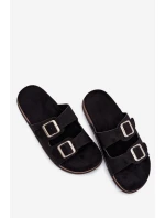 Dámské pantofle s přezkami Černé model 21943297 - Boto