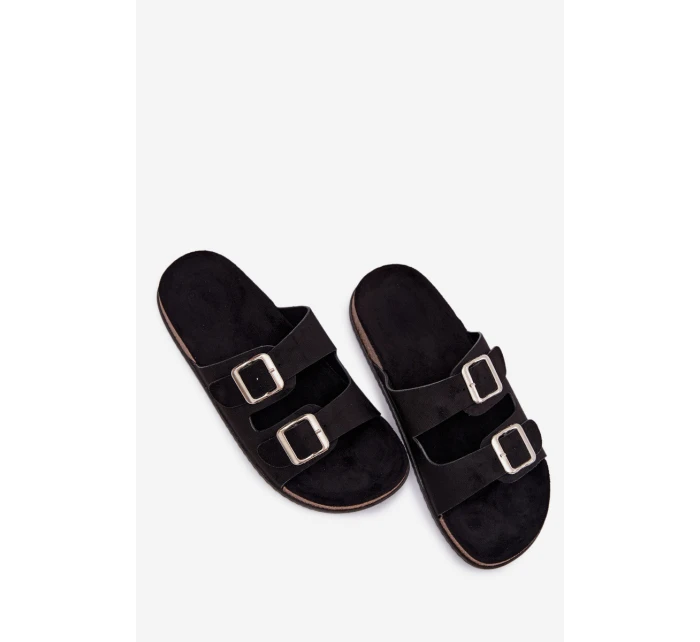 Dámské pantofle s přezkami Černé model 21943297 - Boto