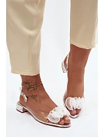 Dámské sandály Průhledné s krystaly D&A MR61-9002 Stříbrné