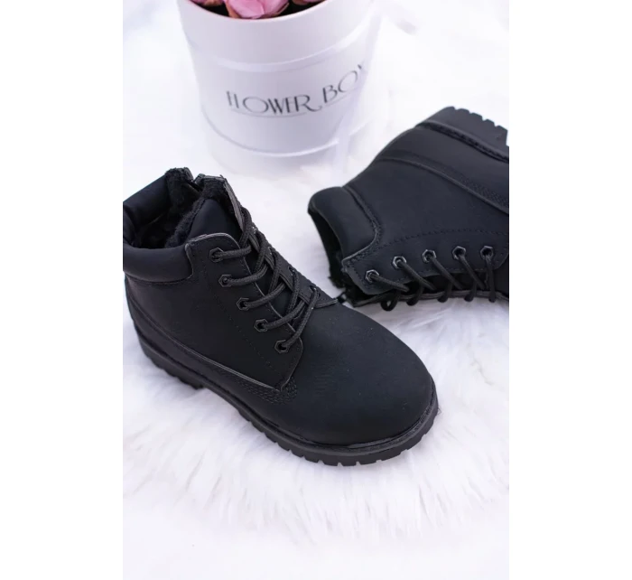 práškové černé teplé Dětské boty traper Dexter práškové černé teplé Dětské boty traper Dexter