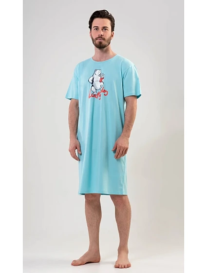 Pánská noční košile s krátkým rukávem Lucky model 22408385 - Vienetta MAN Pánská noční košile s krátkým rukávem Lucky model 22408385 - Vienetta MAN