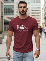 Pánské tričko Life on Wheels bordó FashionStreet NX5016R