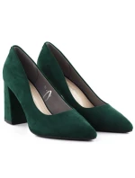 Zelené semišové lodičky na jehlovém podpatku Sergio Leone PB216