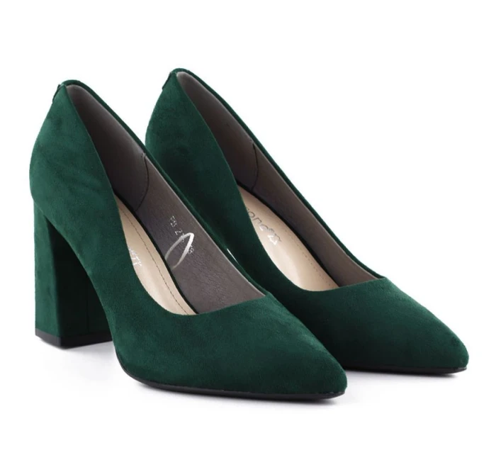 Zelené semišové lodičky na jehlovém podpatku Sergio Leone PB216