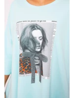 Šaty s potiskem a rozšířenou spodní částí mint Šaty s potiskem a rozšířenou spodní částí mint