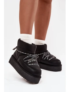 Sněhule na platformě model 21714033 Černé - D.Franklin