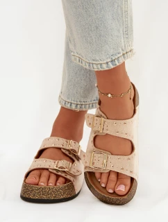 Dámské pantofle se zlatými a knoflíky model 21919013 - Boto