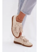 Dámské tenisky s třásněmi Béžové model 21937712 - Boto