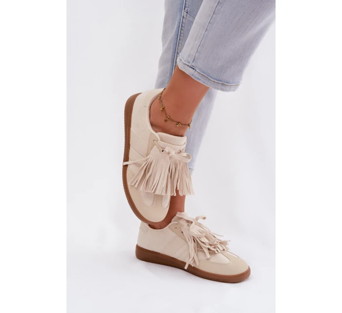 Dámské tenisky s třásněmi Béžové model 21937712 - Boto