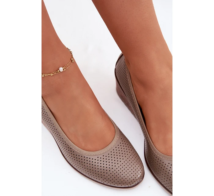 Dámské polobotky na platformě Vinceza 58629 tmavě béžové