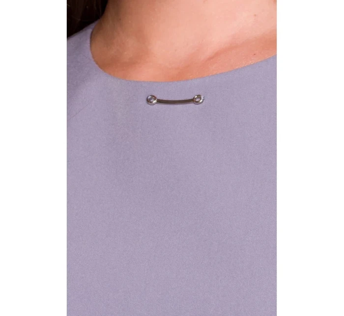 Šaty bez rukávů šedá model 21154733 - STYLOVE Šaty bez rukávů šedá model 21154733 - STYLOVE