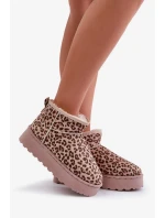 Dámské sněhule s leopardím vzorem na platformě zateplené kožíškem hnědé Xamella Dámské sněhule s leopardím vzorem na platformě zateplené kožíškem hnědé Xamella