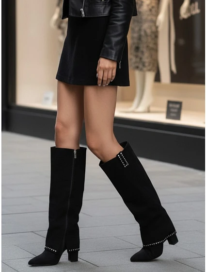 Dámské semišové boty model 22401218 černé - FashionStreet Dámské semišové boty model 22401218 černé - FashionStreet