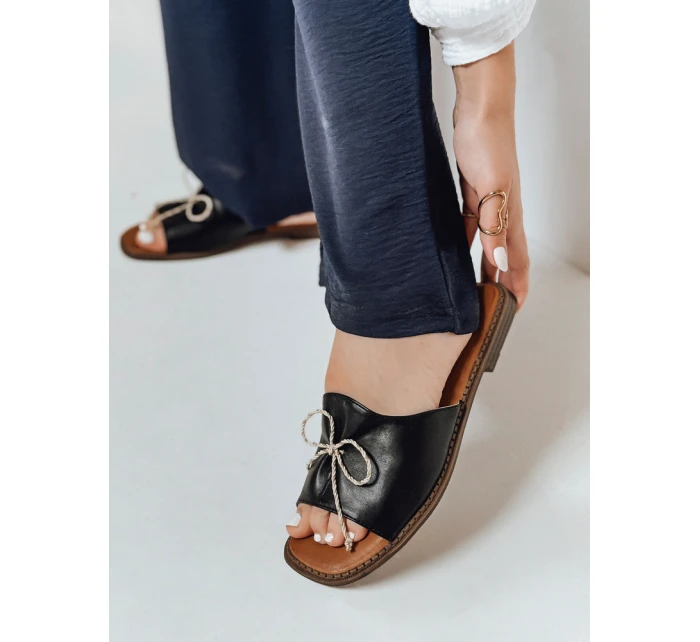 Dámské žabky s mašlí KISSBOW black FashionStreet ZY0756