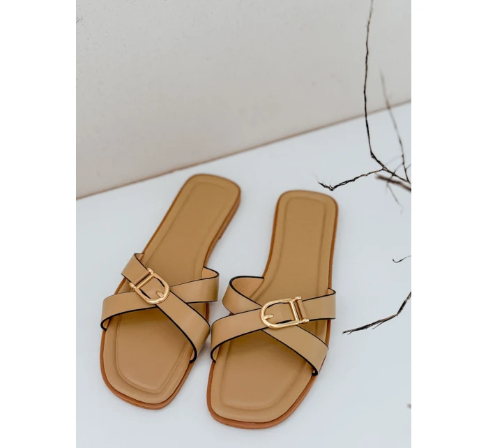 Dámské žabky khaki model 21990188 - Dstreet
