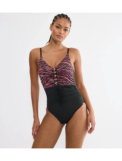Dámské jednodílné plavky Summer Wild OP 01 - Brown - hnědé M004 - TRIUMPH Dámské jednodílné plavky Summer Wild OP 01 - Brown - hnědé M004 - TRIUMPH