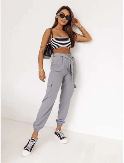 Šedé dámské kalhoty bojovky (8266)