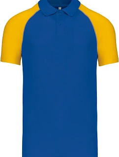 Kariban K 226 Baseballové piqué polo 20.K226 royal blue/white/yellow