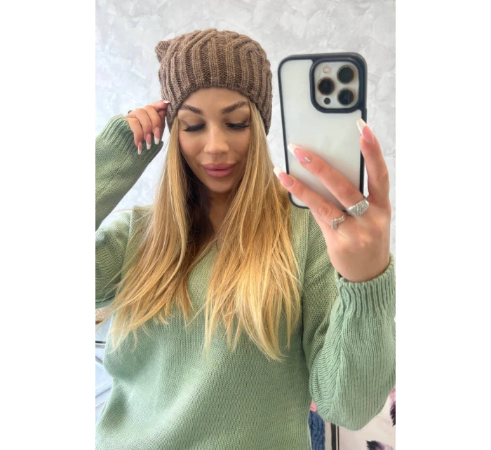 Fleecová čepice Paulina K227 mocca