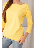 Dámská halenka s lodičkovým výstřihem žlutá