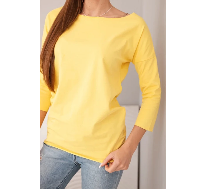 Dámská halenka s lodičkovým výstřihem žlutá