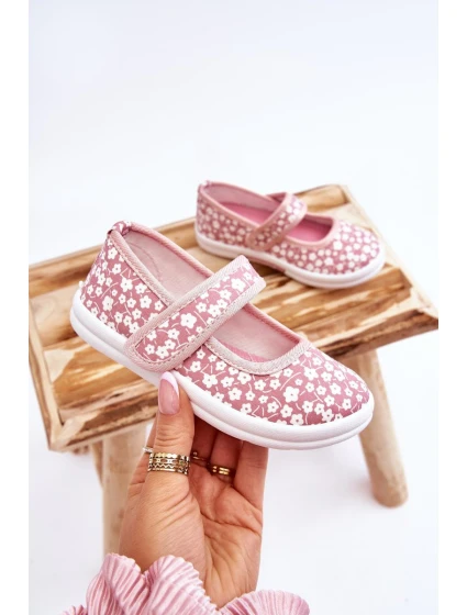 Dětské balerínky na suchý zip v potisku růžové Selah Dětské balerínky na suchý zip v potisku růžové Selah
