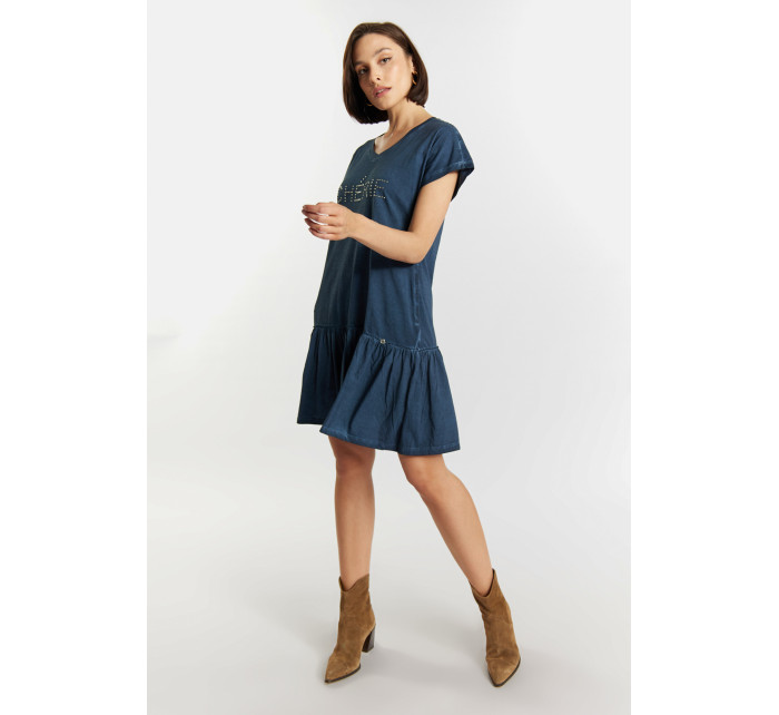 Šaty Dámské šaty s nápisem model 19391181 Navy Blue - Monnari