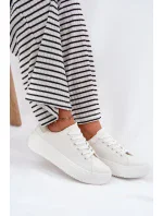 Dámské plátěné tenisky na platformě Big Star – bílé Dámské plátěné tenisky na platformě Big Star – bílé