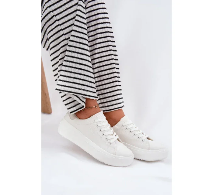 Dámské plátěné tenisky na platformě Big Star – bílé Dámské plátěné tenisky na platformě Big Star – bílé