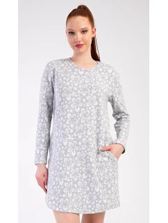 Dámské domácí šaty s dlouhým rukávem Flowers