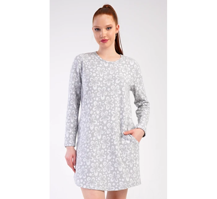 Dámské domácí šaty s dlouhým rukávem Flowers Dámské domácí šaty s dlouhým rukávem Flowers