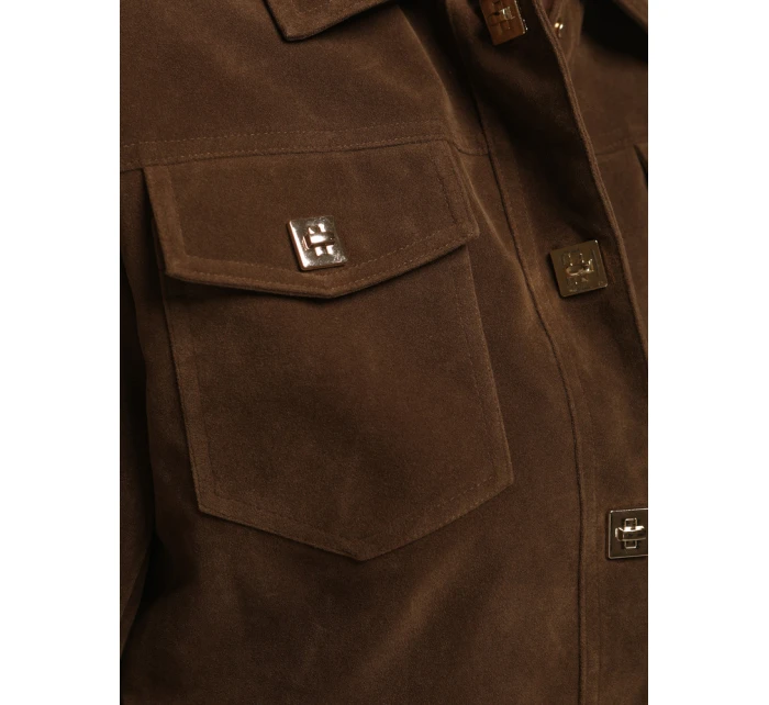 FashionStreet dámská hnědá semišová bunda TY5581