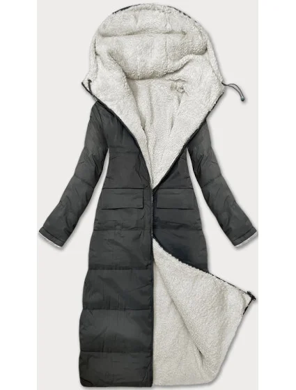 Oboustranná zimní bunda v army barvě s kožešinou model 21247757 - J.STYLE