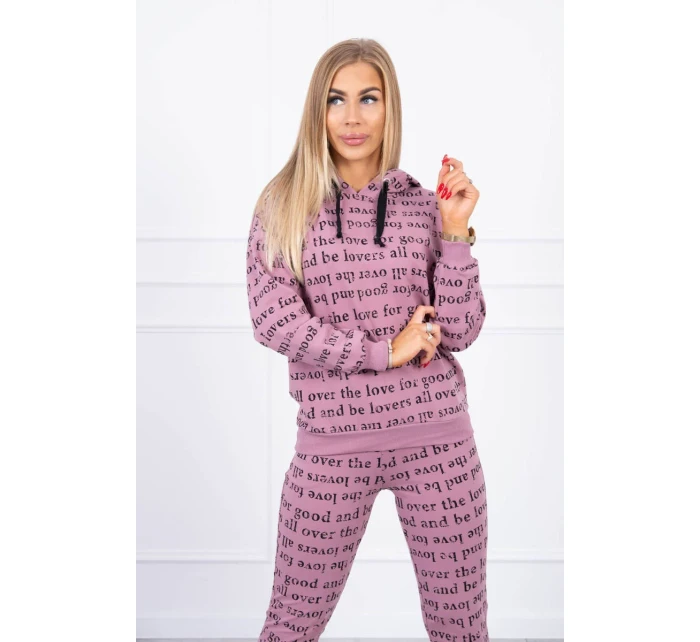 Tmavě růžová sada s potiskem