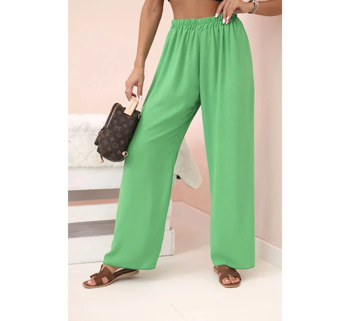 Kalhoty s širokým nohavicí světle zelené Kalhoty s širokým nohavicí světle zelené