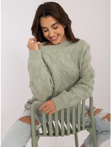 Sweter AT SW model 20470309 pistacjowy - FPrice Sweter AT SW model 20470309 pistacjowy - FPrice