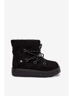 Dámské sněhule na platformě se šněrováním – černé Roselya Dámské sněhule na platformě se šněrováním – černé Roselya