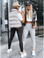 Dámské žebrované legíny LOOK AT ME světle šedé FashionStreet UY1574