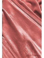 Dámský velurový dres v cihlové barvě s lampasy (81223)
