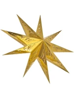 DEKORACE PAPÍROVÁ HVĚZDA Š.45 CM 9 ZLATÉ RÁMEČKY dětské DEKORACE PAPÍROVÁ HVĚZDA Š.45 CM 9 ZLATÉ RÁMEČKY dětské